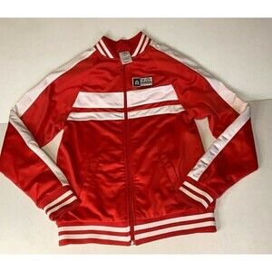 Disney The Original Mickey 1928 Burbank California Jacket Sz XS Red Embroidered